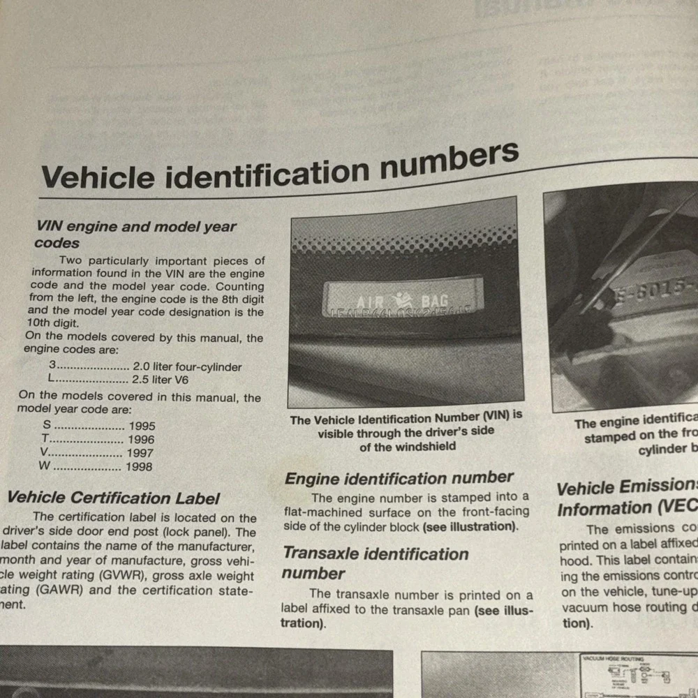 Haynes 36006 Ford Contour Mercury Mystique Repair Manual 1995 1996 1997 1998
